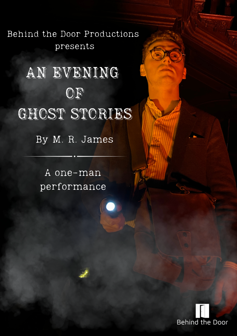 Poster of man in the dark with a flashlight