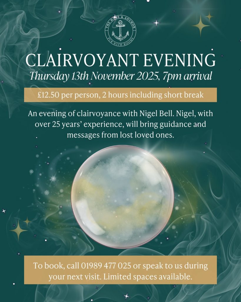 Blue poster with glittery pearl orb in centre of text