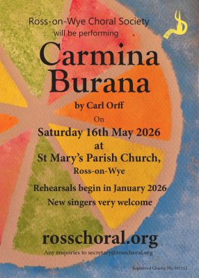 watercolour poster with blue background, segmented circle with multiple colours and black text